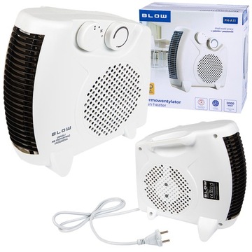 LEKKI TERMOWENTYLATOR PRZENOŚNY GRZEJNIK FARELKA Z TERMOSTATEM 1000W/2000W