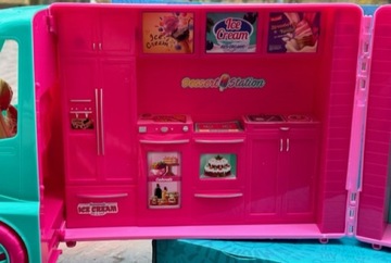 МАГАЗИН МОРОЖЕНОГО РОЗОВАЯ МАШИНА С КУКЛОЙ БАРБИ