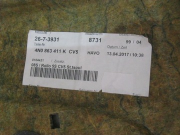AUDI A8 4N D5 POLIČKA KUFRU ZADNÍ 4N0863411K CV5