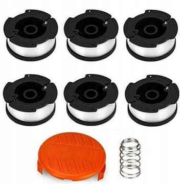 SZPULA WYMIENNA ŻYŁKA 6SZT DO BLACK&DECKER +OSŁONY