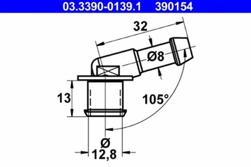03.3390-0139/ATE РАЗЪЕМ ТОРМОЗНОГО ТРОСА. ЕЛ