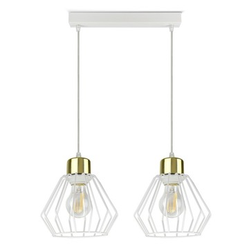 Lampa Plafon Żyrandol w stylu GLAM Biała Złota LED