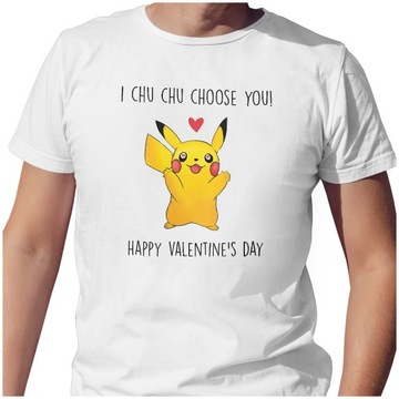 KOSZULKA T-SHIRT WALENTYNKI XL PIKACHU HAPPY VALENTINES DAY PREZENT JAKOŚĆ