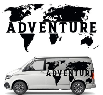 Nálepka Grafika na karavanu Mapa Světa Motiv Adventure 90x181