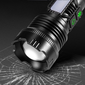 МОЩНЫЙ ТАКТИЧЕСКИЙ СВЕТОДИОДНЫЙ ФОНАРЬ, ПОИСК, ОТРАЖАТЕЛЬ, ЗУМ POWERBANK