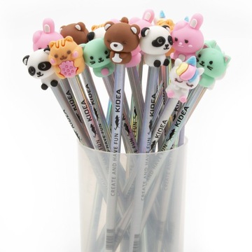 УНИВЕРСАЛЬНЫЙ КАРАНДАШ с ФИГУРКОЙ Б, микс дизайнов ЦВЕТНЫЕ КАРАНДАШИ KIDEA для детей