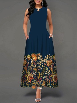 Elegancka sukienka długa w kwiaty modna maxi