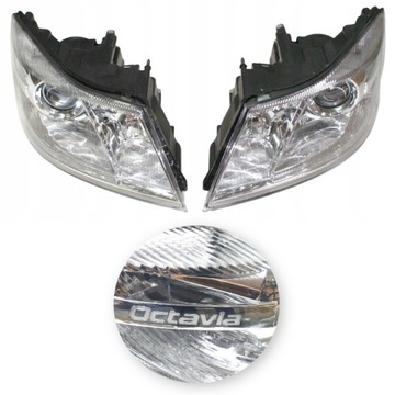 REFLEKTOR / LAMPA SKODA OCTAVIA II 2 LIFT KPL PRAWY+LEWY Z NAPISEM OCTAVIA