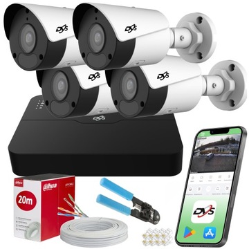 ZESTAW KAMER DO MONITORINGU 4x ZEWNĘTRZNA KAMERA IP POE FULL HD - SMART APP