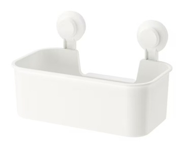 IKEA TISKEN kosz z przyssawkami biały łazienka