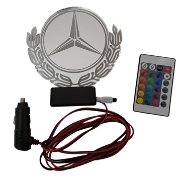 Lustro LED RGB LOGO MERCEDES na kokpit