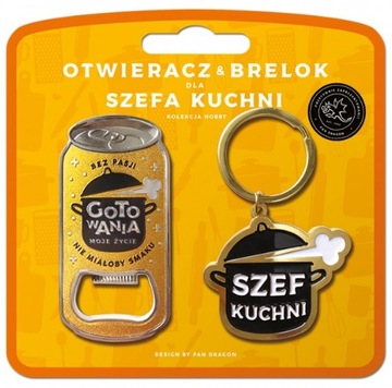 OTWIERACZ i BRELOK dla kucharza szef kuchni ZESTAW