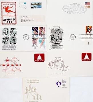7 конвертов FDC, Игры Лос-Анджелеса, 1984 г. (США)