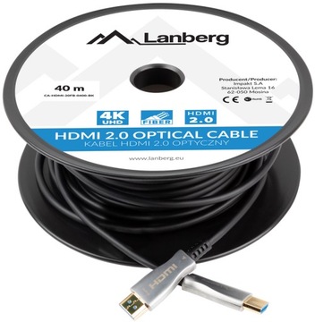 Kabel HDMI Optyczny Przewód do Transmisji PREMIUM AOC 4K/60Hz 40m ARC HDR