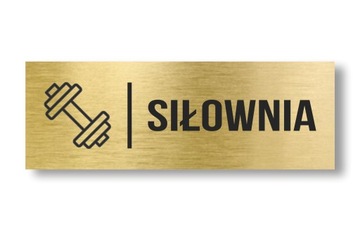 Tabliczka Siłownia Aluminium Złota 20x7cm UV