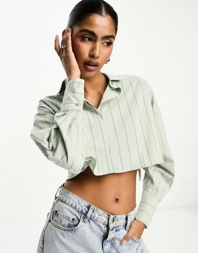 КОРОТКАЯ ЗЕЛЕНАЯ РУБАШКА В ПОЛОСКУ NJ1 pir XXL Asos Design