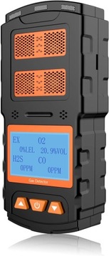 CZUJNIK CZADU I GAZU DETEKTOR TLENKU WĘGLA EX H2S CO O2 4W1 LCD