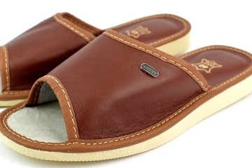 ТАПОЧКИ КОЖАНЫЕ ДОМАШНИЕ ТАПОЧКИ PL QUALITY ТАПОЧКИ, размер 38 - 24,5 см