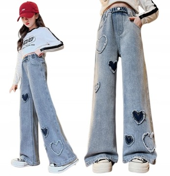 Spodnie jeans z dziurami Paperbag SZEROKIE Luźne