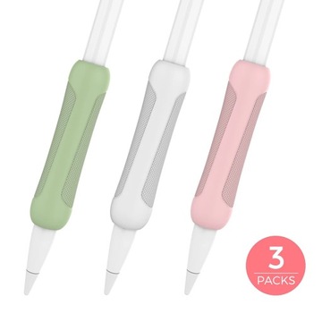 3Pcs Pencil Grip Holder Case Non Slip Soft Silicone Cover Tablet Touch Pen