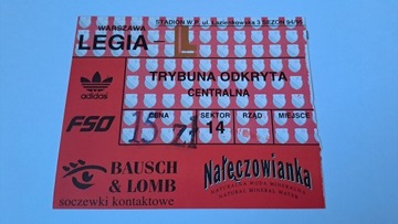 LEGIA WARSZAWA - SIARKA TARNOBRZEG 15-05-1996 BILET