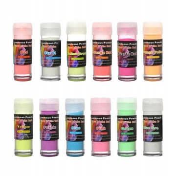 12 шт. светящийся порошок, серебристая краска для изготовления