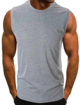 KOSZULKA MĘSKA TANK TOP NA RAMIĄCZKACH GŁADKA