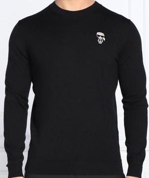 Sweter Karl Lagerfeld wełniany męski czarny r. XL