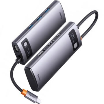 BASEUS ADAPTER HUB 6W1 USB-C 3x USB3.0 2x HDMI 4K