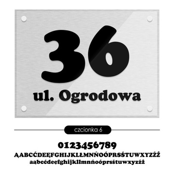 Tablica adresowa adres 3D numer na dom 40x30 szczotkowane aluminium