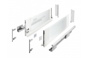 Szuflada GTV AXIS PRO GLASS L400 wysoka H167 szklany bok cichy domyk biała