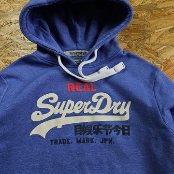 Bluza z Kapturem SUPERDRY JAPAN Męska Błękitna Nowy Model Sportowa XXL 2XL