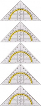 Ekierka z kątomierzem 16 cm transparentna przezroczysta Office Depot x 5