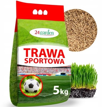 TRAWA SPORTOWA 5kg NA BOISKO WYTRZYMAŁA GĘSTA DARŃ SZYBKA REGENERACJA 200m2