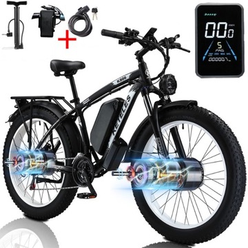 Rower elektryczny Śnieżny 2000W 23Ah 55km/h 26“ MTB fabike Podwójny silnik