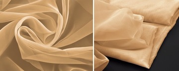 Гладкая штора-вуаль, высота 300 см, бежевого цвета.