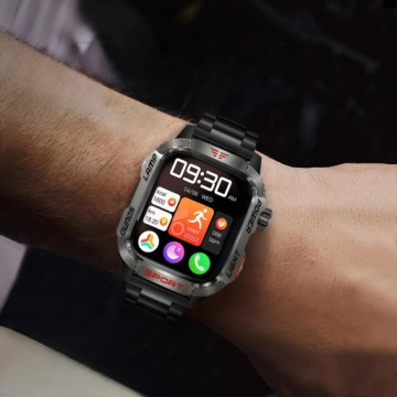 ЧАСЫ SMARTWATCH ВОЕННЫЙ ФАКЕЛ НАСЫЩЕННОСТЬ ВОДОНЕПРОНИЦАЕМЫЙ ГОВОРИТЬ 600 MAH
