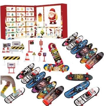 KALENDARZ ADWENTOWY ZABAWKI FINGERBOARD ZESTAW