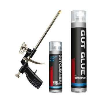 Pianoklej do styropianu/styroduru XPS 750ml + piana czyścik pistolet zestaw