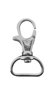 Karabinek 20x42mm karabińczyk zapięci 5szt srebrny
