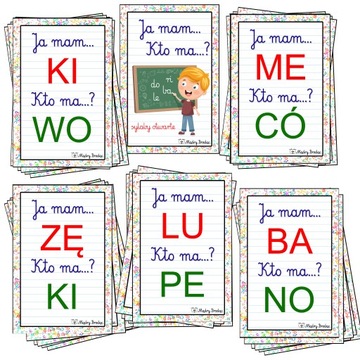 JA MAM KTO MA? gra dydaktyczna * sylaby otwarte - 163 karty