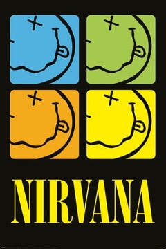 Nirvana Smiley Squares - plakat 61x91,5 cm