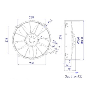 330mm AC skraplacz elektryczny wentylator