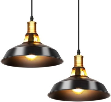 Lampa wisząca Abrillo 2szt czarne Vintage Retro