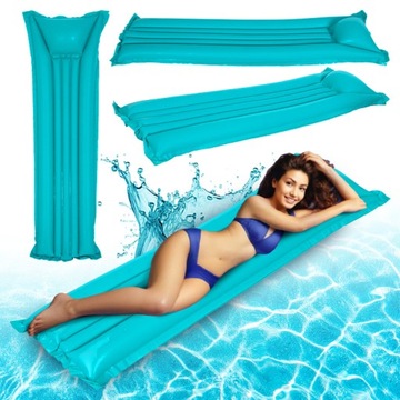 MATERAC PLAŻOWY DMUCHANY POMPOWANY DO PŁYWANIA SPLASH-BLUE 174x59 CM