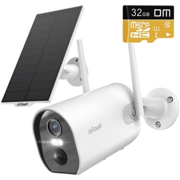 Kamera Zewnętrzna Solarna Bezprzewodowa WiFi FULL HD 2K 3MPx 4x Zoom 32GB