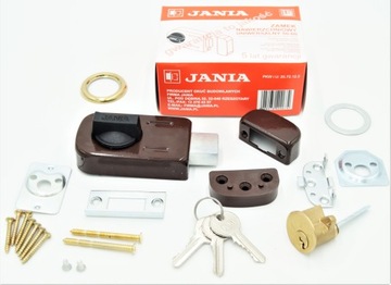 JANIA Łucznik накладной замок, 3 ключа, КОРИЧНЕВЫЙ