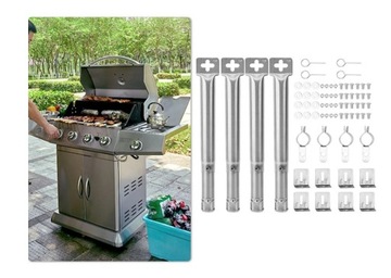 4 трубчатые горелки газового гриля для угля