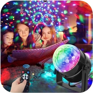 СВЕТОДИОДНЫЙ ПРОЕКТОР DISCO BALL RGB ДЛЯ ВЕЧЕРИНКИ ЛАЗЕР + ПУЛЬТ ДИСТАНЦИОННОГО УПРАВЛЕНИЯ