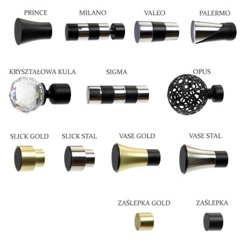 карниз одинарный 19 мм / 200 см модели LUXURY SILENT RINGS 6 ЦВЕТОВ на выбор